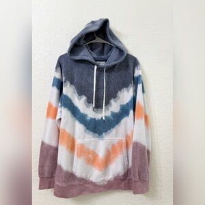 Feat Tahoe Blanket Blend Hoodie Soft Unisex Dipped Tie Dye Pullover - M